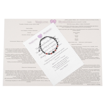 Bransoletka celebrytka czarny TURMALIN KORAL HEMATYT ochrona i spokój